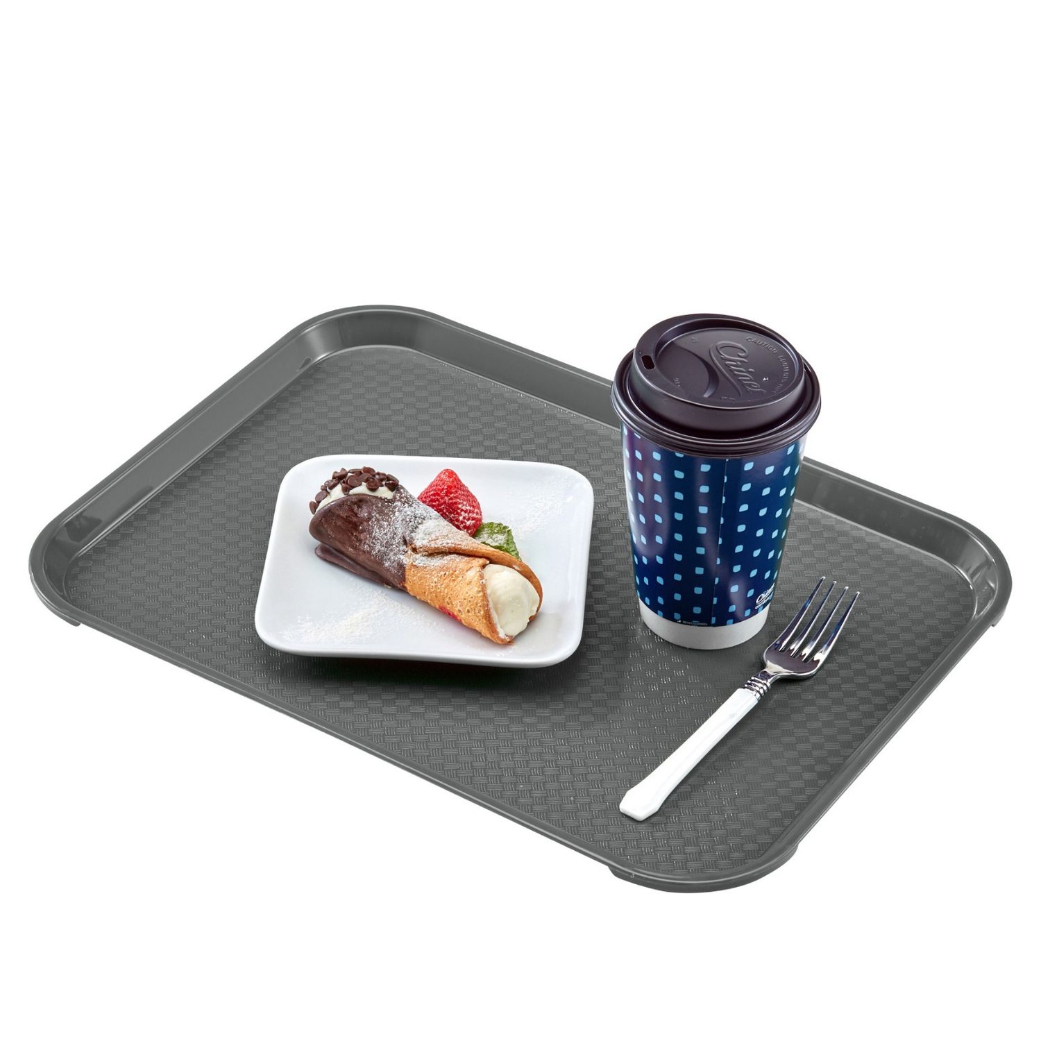 Polypropylenový tác fast food, velký, Cambro, šedý, Světle šedá, 355x457x(H)21mm