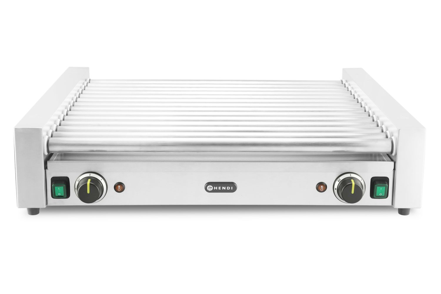 Gril na klobásy XL - 2 zónový, HENDI, Stříbrná, 220-240V/2000W, 732x590x(H)168mm