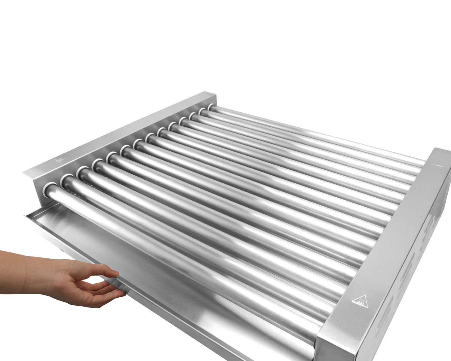 Gril na klobásy XL - 2 zónový, HENDI, Stříbrná, 220-240V/2000W, 732x590x(H)168mm