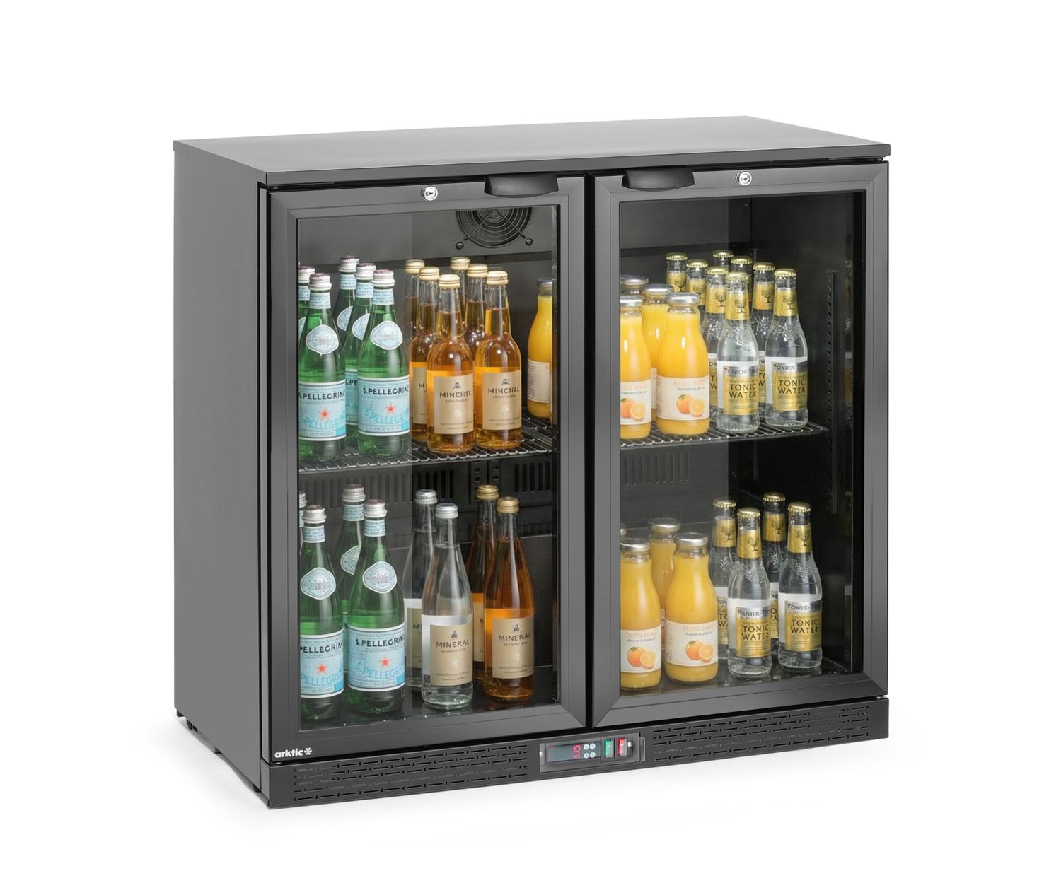 Dvoudveřová chladnička do baru, Arktic, 158L, Černá, 220-240V/160W, 900x530x(H)870mm