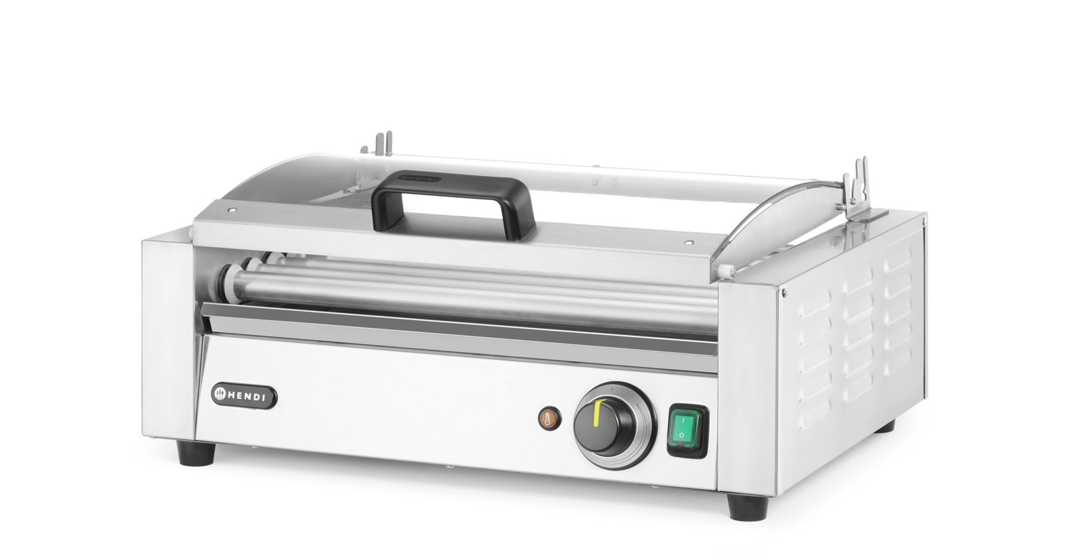 Gril na válečky, 1 zónový s energeticky úsporným krytem, HENDI, 230V/790W, 566x450x(H)259mm