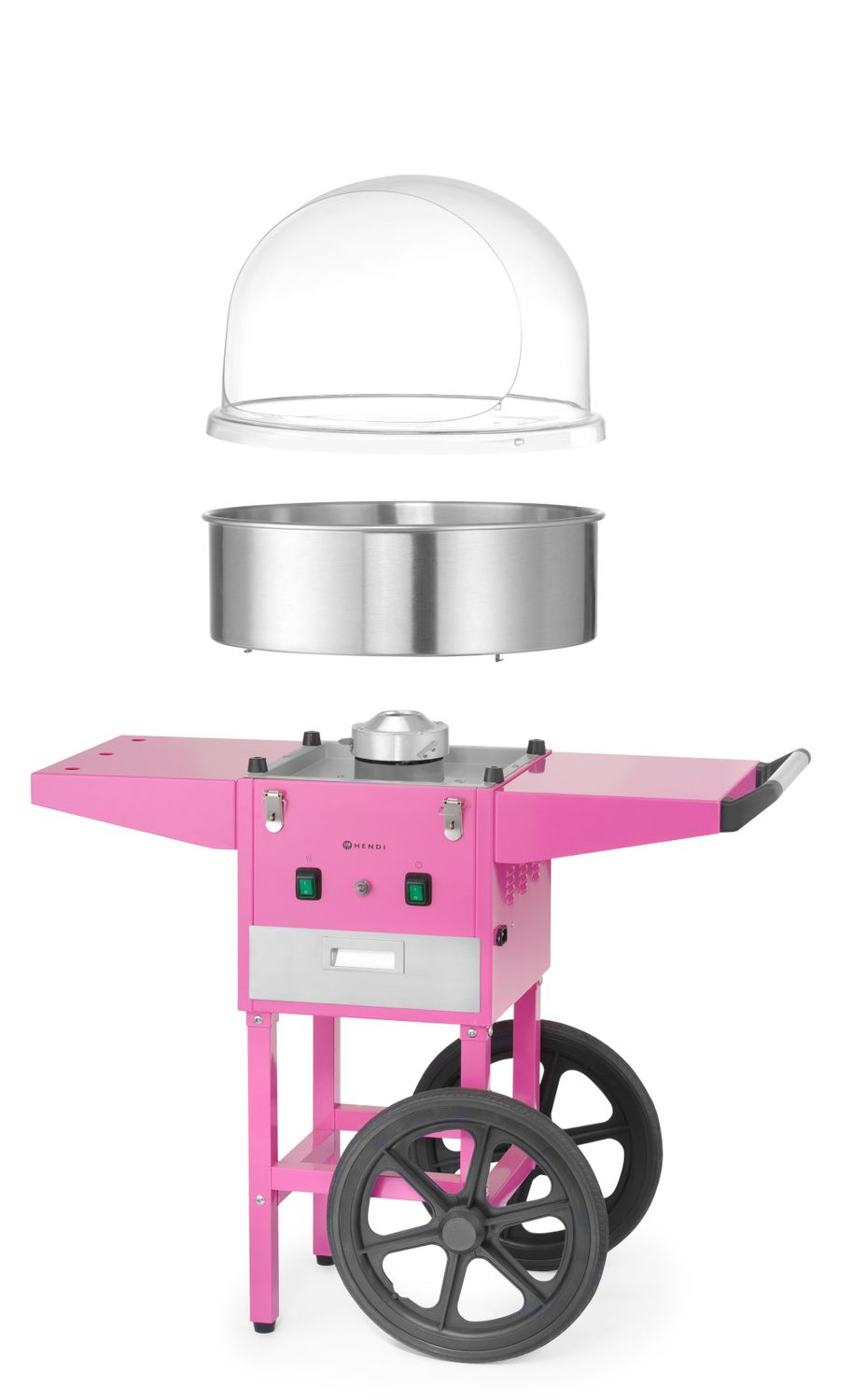 Stroj na cukrovou vatu, HENDI, Pastelově růžová, 220-240V/1130W, 948x520x(H)914mm