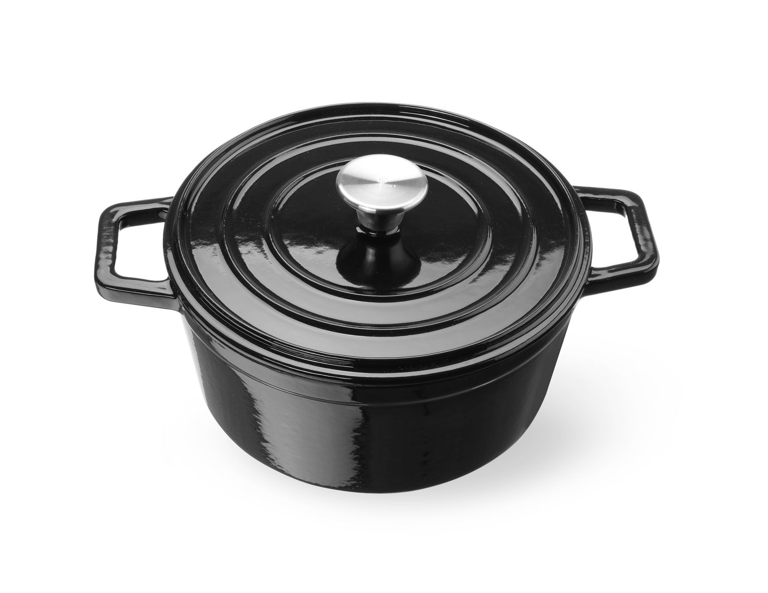 Litinový kastrol smaltovaný, HENDI, 3,7L, Černá, 317x240x(H)105mm