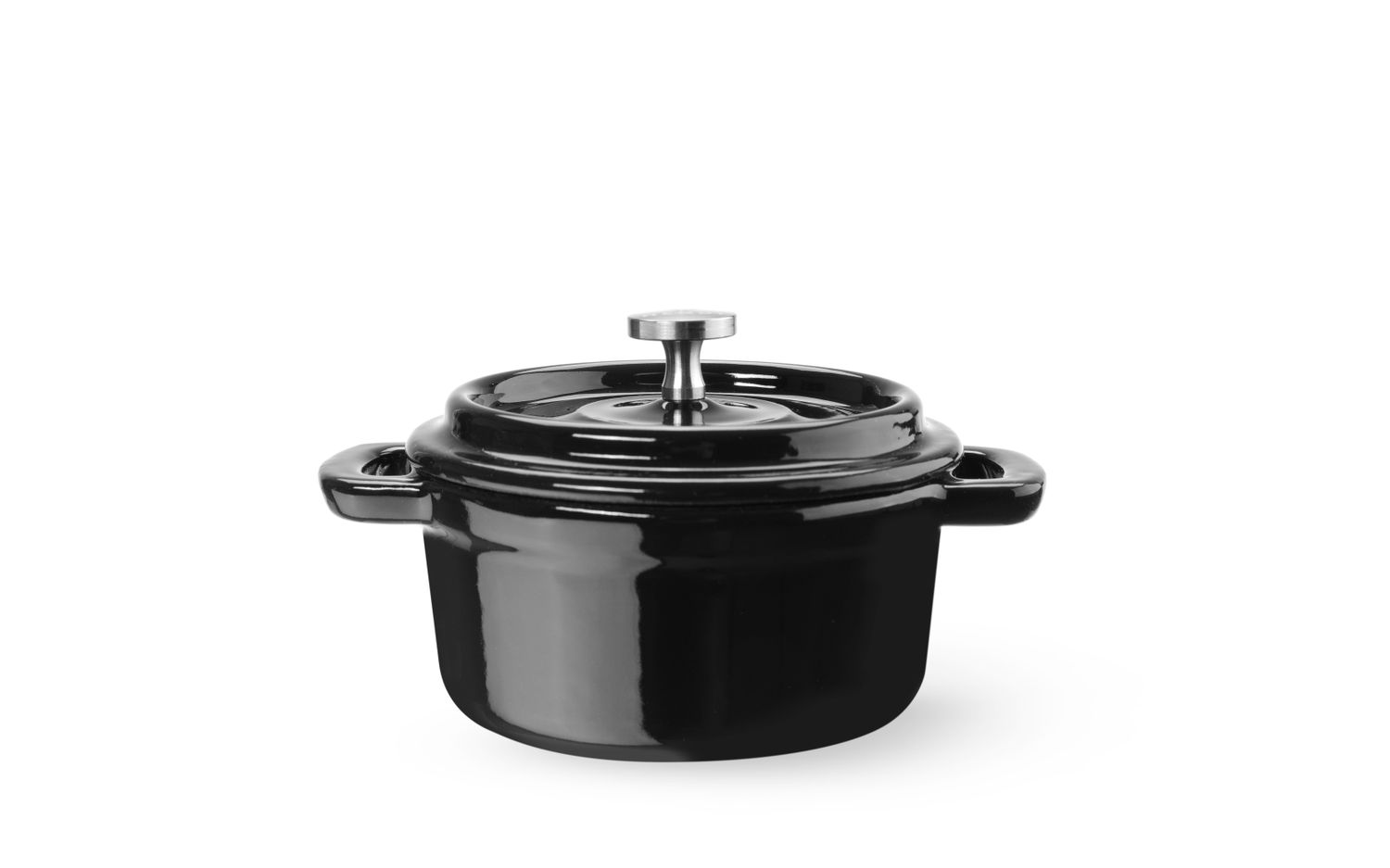 Litinový kastrol smaltovaný, HENDI, 0,27L, Černá, 130x100x(H)48mm