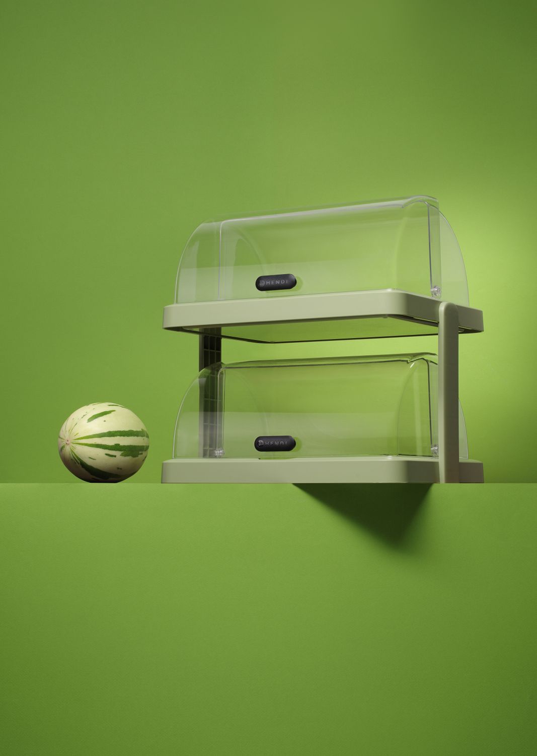 Displej chlazení s dvojitým rolovacím uzávěrem Duo UNIQ, HENDI, designed by Robert Bronwasser, Zelená, 480x355x(H)480mm