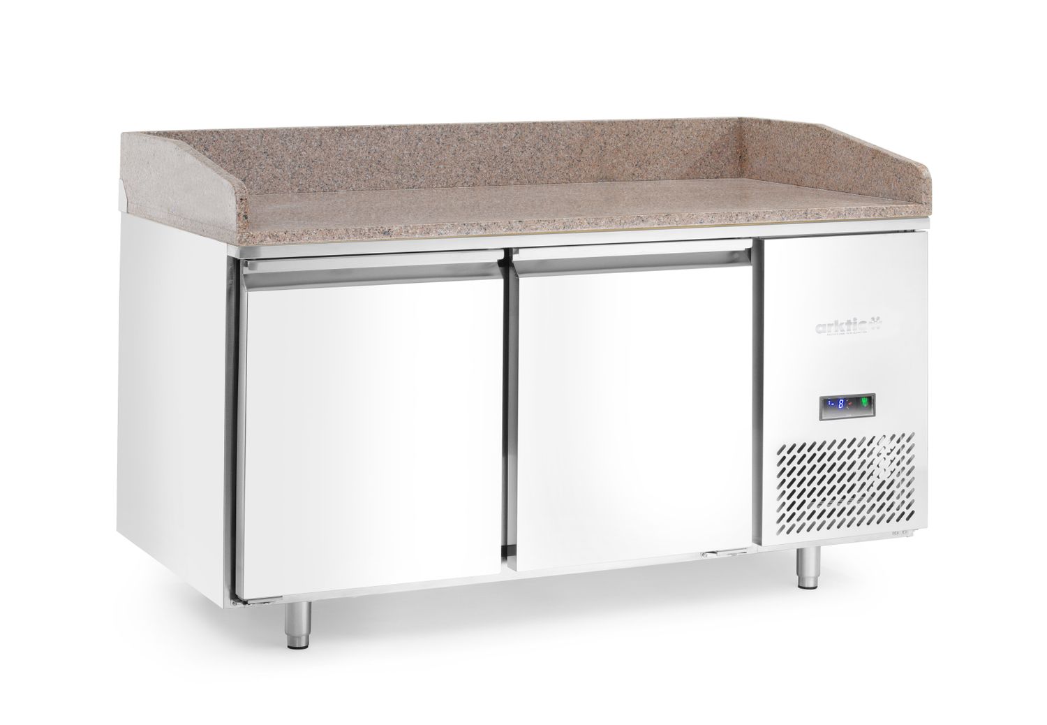 Chladicí stůl na pizzu s žulovou pracovní deskou, 2-dveřový, Arktic, 250L, žula, 230V/250W, 1510x800x(H)875mm