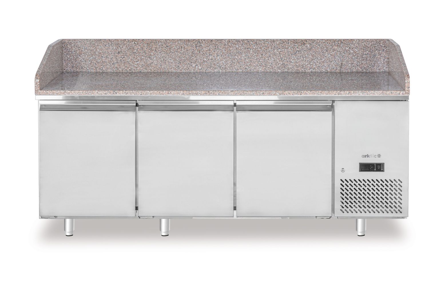 Chladicí stůl na pizzu s žulovou pracovní deskou, 3-dveřový, Arktic, 375L, žula, 230V/400W, 2010x800x(H)875mm
