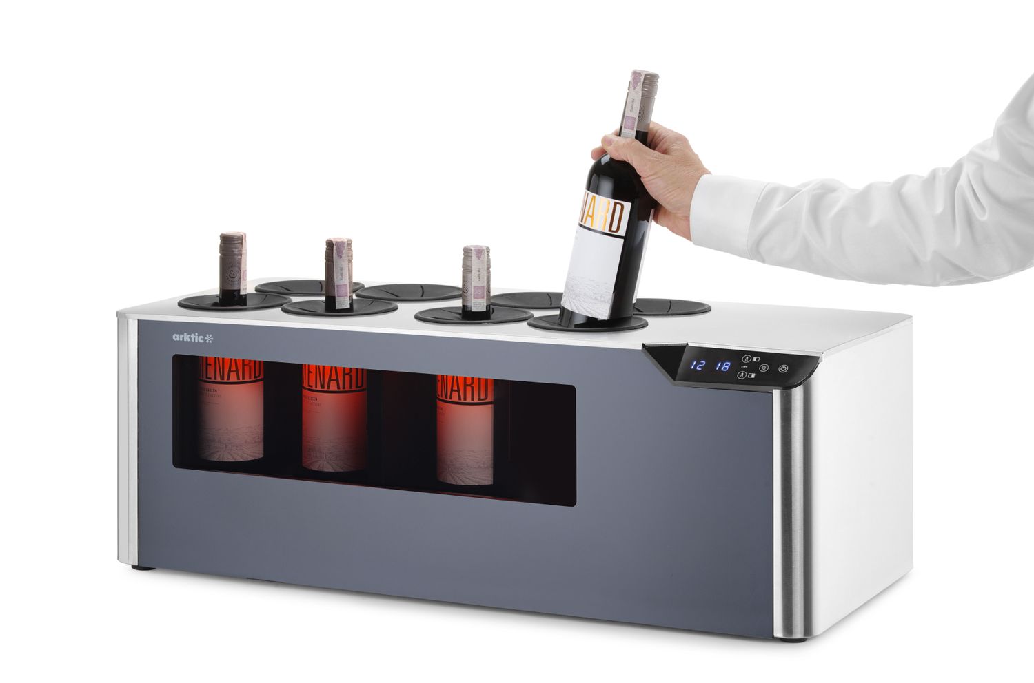 Pultová chladnička na víno dvouzónová, Cellar, Arktic, Černá, 220-240V/60W, 800x350x(H)293mm