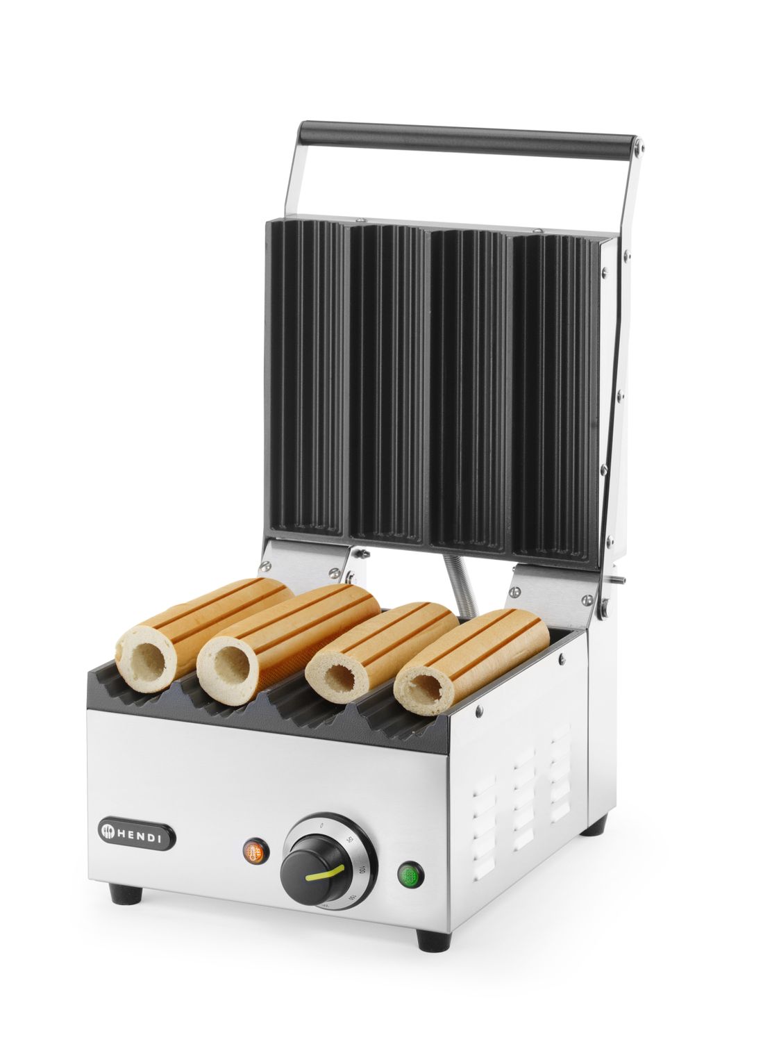 Kontaktní gril na párek v rohlíku a wrapy, HENDI, 220-240V/1800W, 385x285x(H)254mm