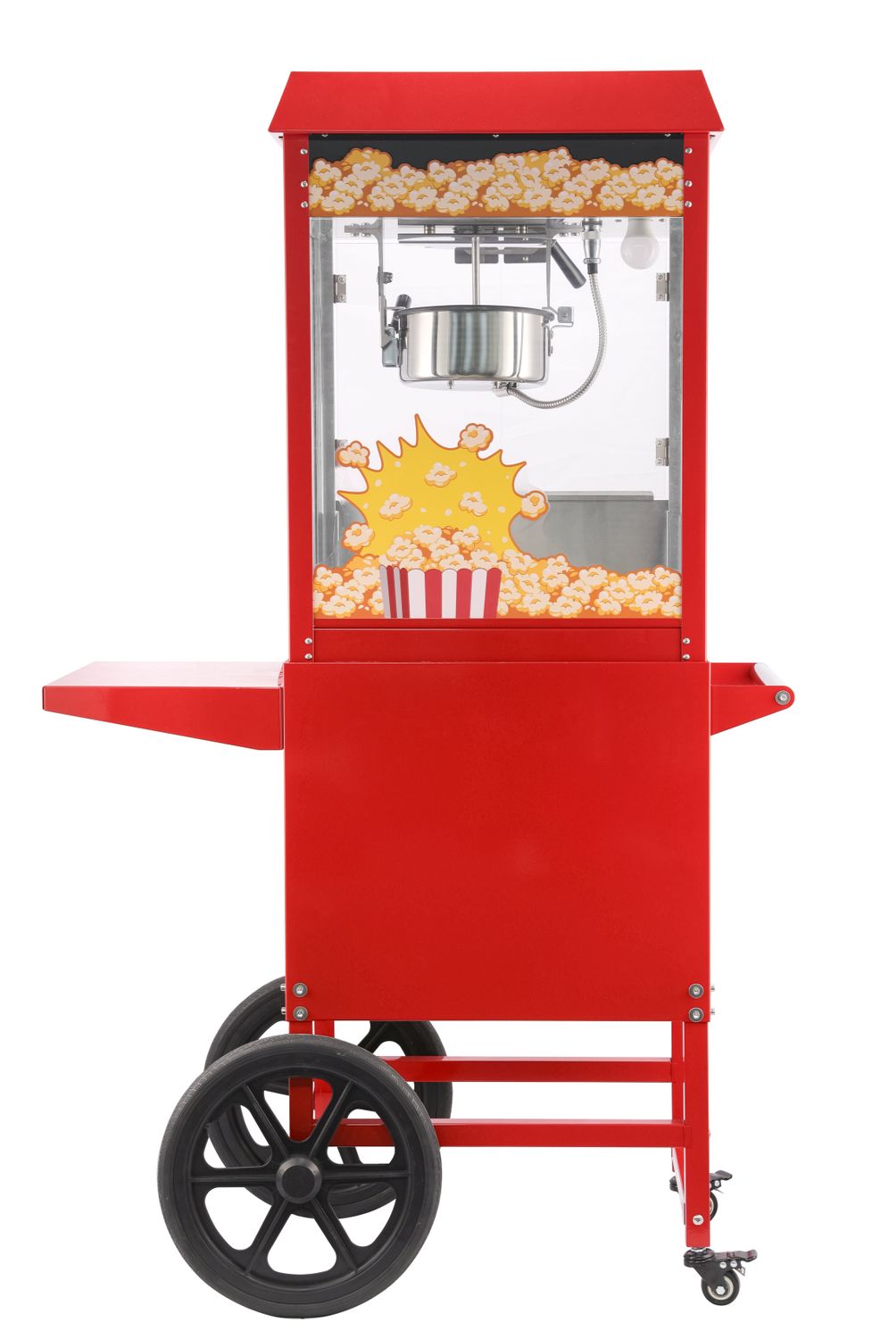 Popcornovač s vozíkem, HENDI, Červená, 220-240V/1155W, 940x510x(H)1553mm