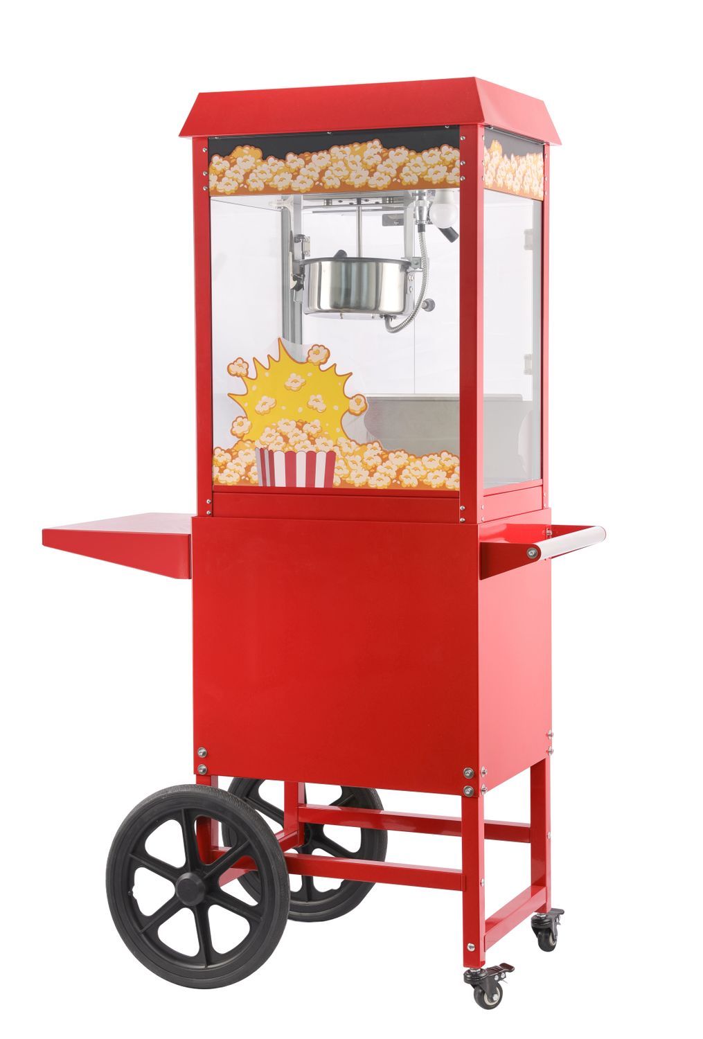 Popcornovač s vozíkem, HENDI, Červená, 220-240V/1155W, 940x510x(H)1553mm