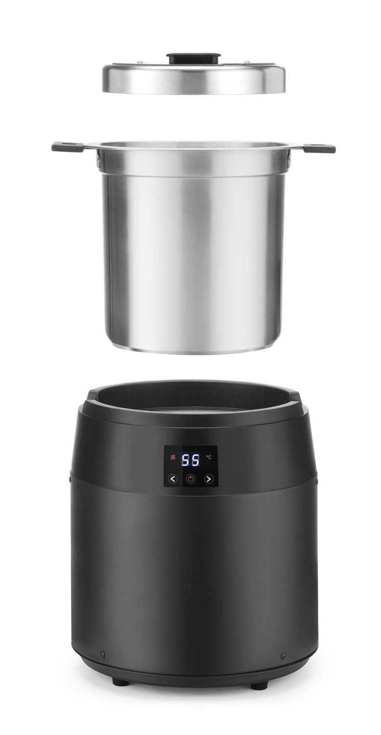 Kotlík na polévku bez vody, 10L, HENDI, 10L, Černá, 220-240V/450W, ⌀330x(H)398mm