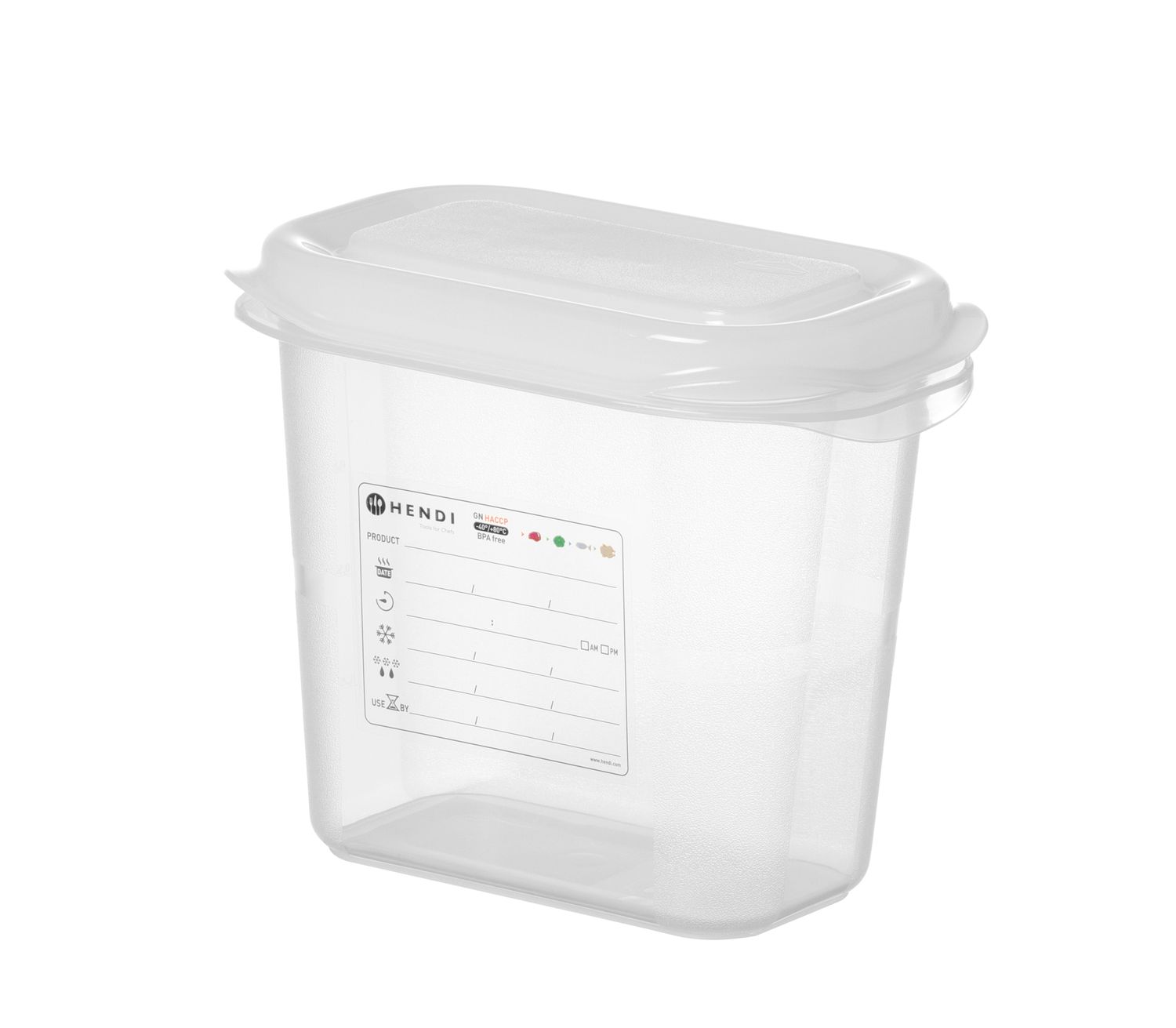 Nádoba GN 1/9 polypropylen, HENDI, GN 1/9, 1,5L, Průhledná, 176x108x(H)150mm