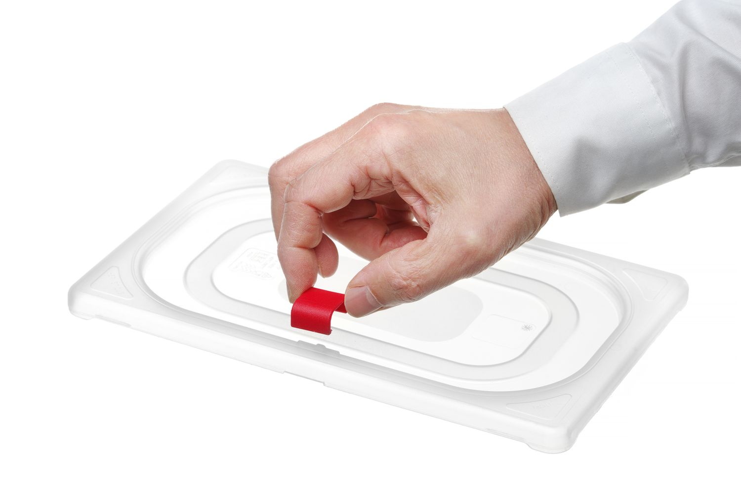 Polypropylenové klipy HACCP pro kontejnery GN, HENDI, Červená, 12 ks