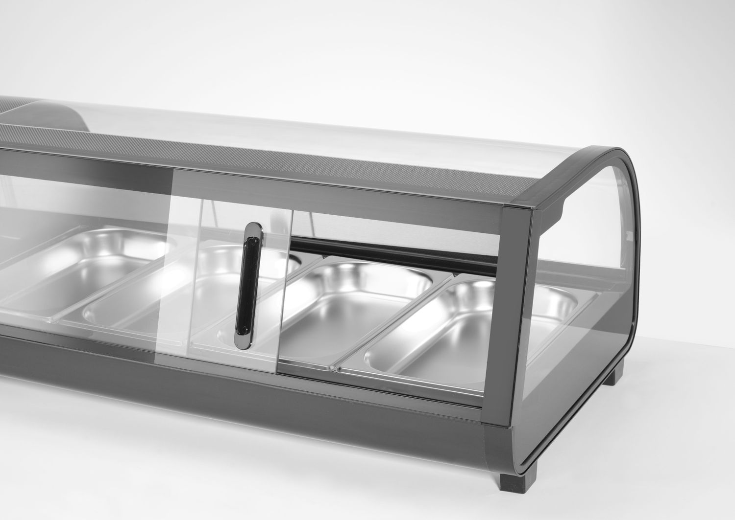 Stojan na Sushi, Arktic, Dodávané nádoby: 4x GN 1/3 (H) 40 mm., GN 1/3, Černá, 220-240V/190W, 1177x426x(H)296mm