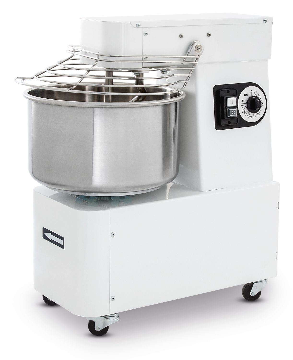 Spirálový mixér s pevnou mísou a nádobou, 22 l, Prismafood, 56 kg/h, 22L, 400V/750W, 385x670x(H)725mm
