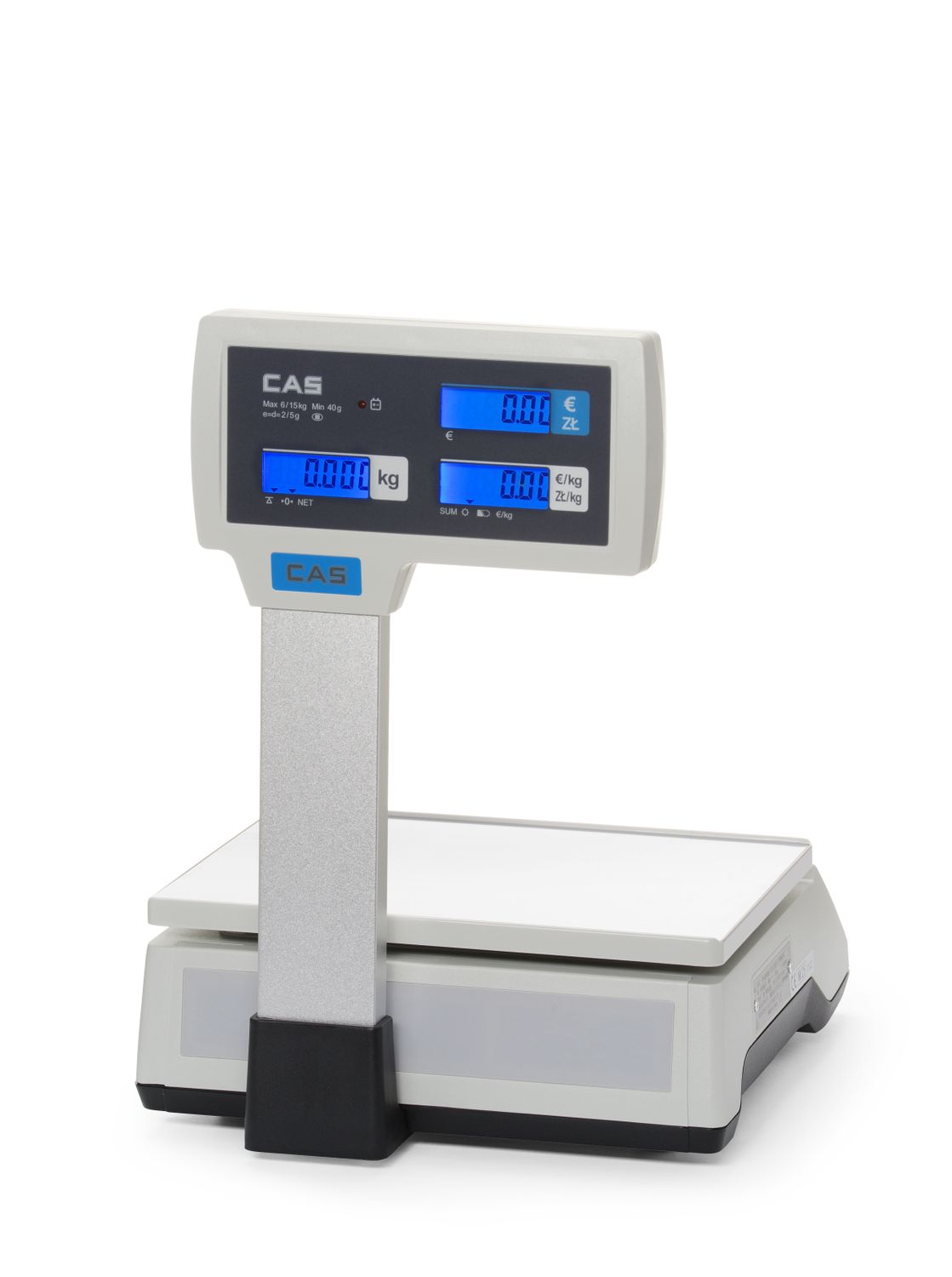 Počítací váhy (certifikované) se sloupem, CAS, 304x324x(H)419mm