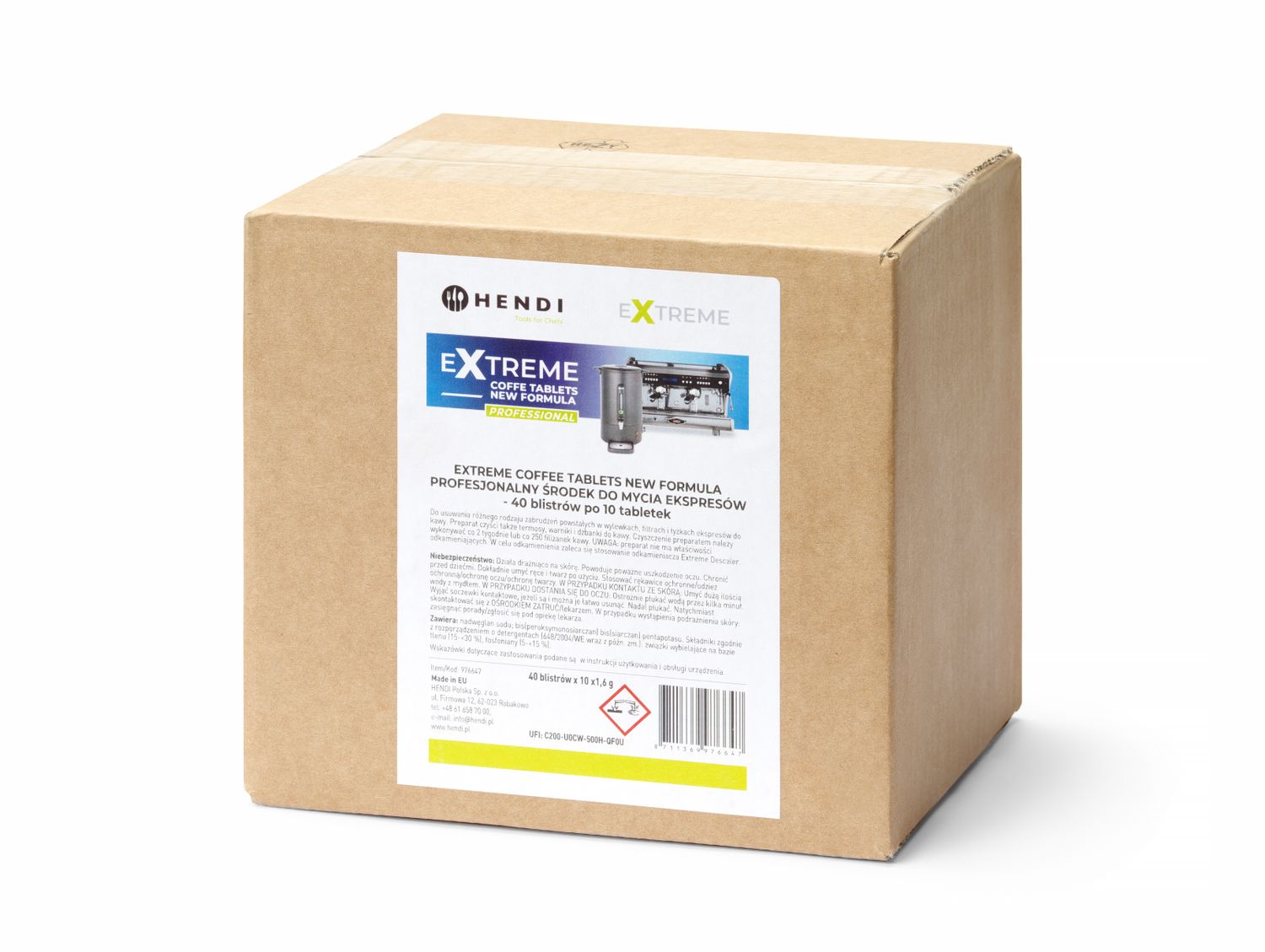 Extreme Coffee Tablets NEW FORMULA profesionální čistící prostředek na kávovary, HENDI, 40 blistrů po 10 tabletách