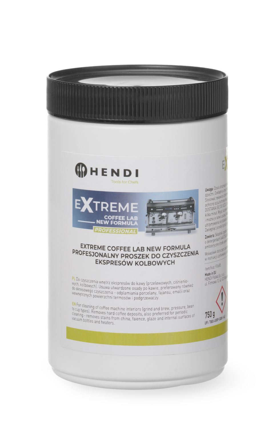 Extreme Coffee Lab NEW FORMULA profesionální čistící prostředek na pákové kávovary, HENDI, 0,75 kg