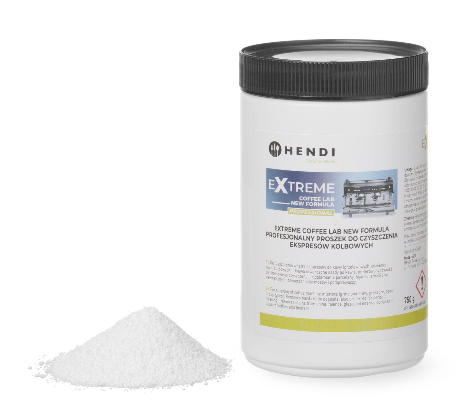 Extreme Coffee Lab NEW FORMULA profesionální čistící prostředek na pákové kávovary, HENDI, 0,75 kg