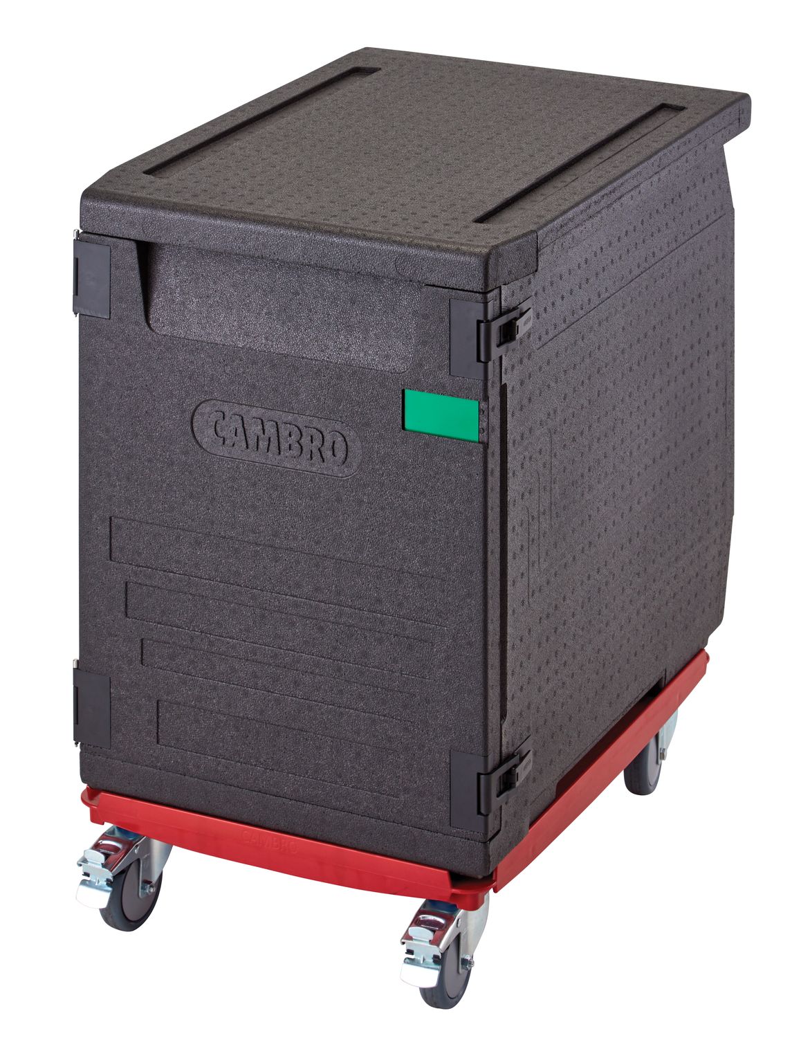 Termoizolační box Cam GoBox s předním plněním pro nádoby 600x400 mm, s 9 vestavěnými drážkami, Cambro, 126 l, s 9 drážkami, 126L, Černá, 770x540x(H)687mm