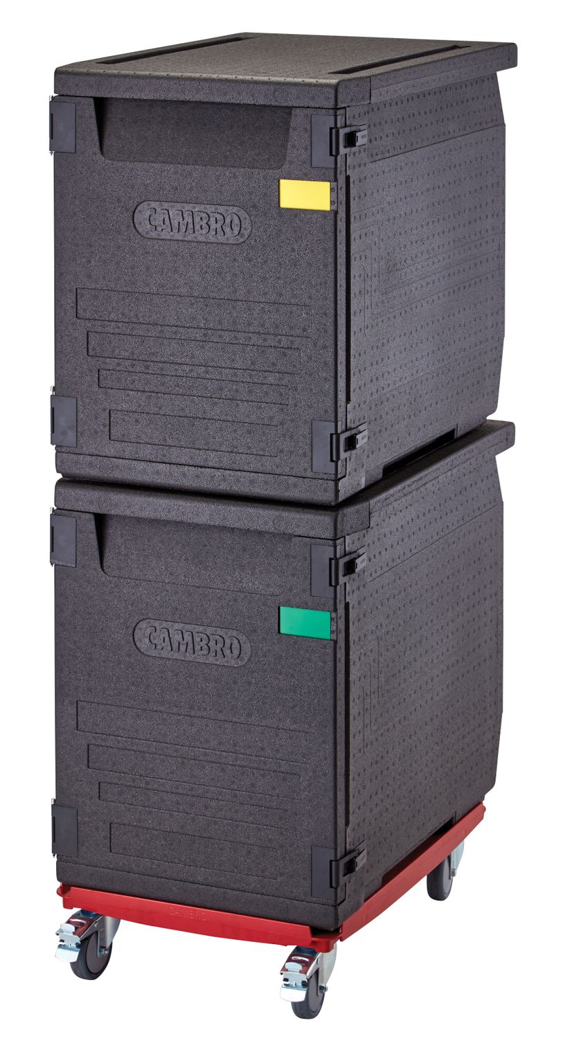 Termoizolační box Cam GoBox s předním plněním pro nádoby 600x400 mm, s 9 vestavěnými drážkami, Cambro, 126 l, s 9 drážkami, 126L, Černá, 770x540x(H)687mm