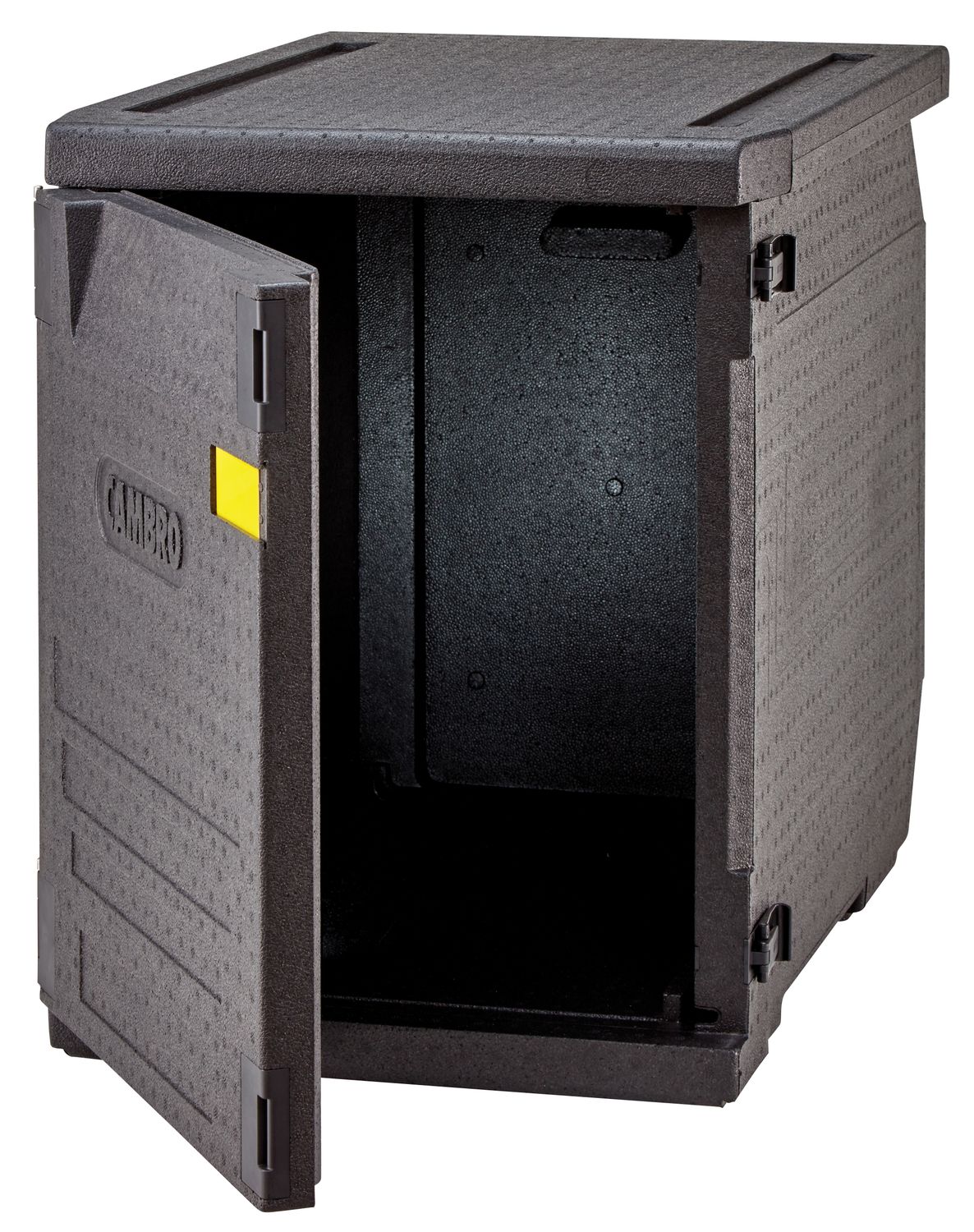 Termoizolační box Cam GoBox s předním plněním pro nádoby 600x400 mm, bez drážek, Cambro, 155 l, bez drážek, 155L, Černá, 770x540x(H)687mm