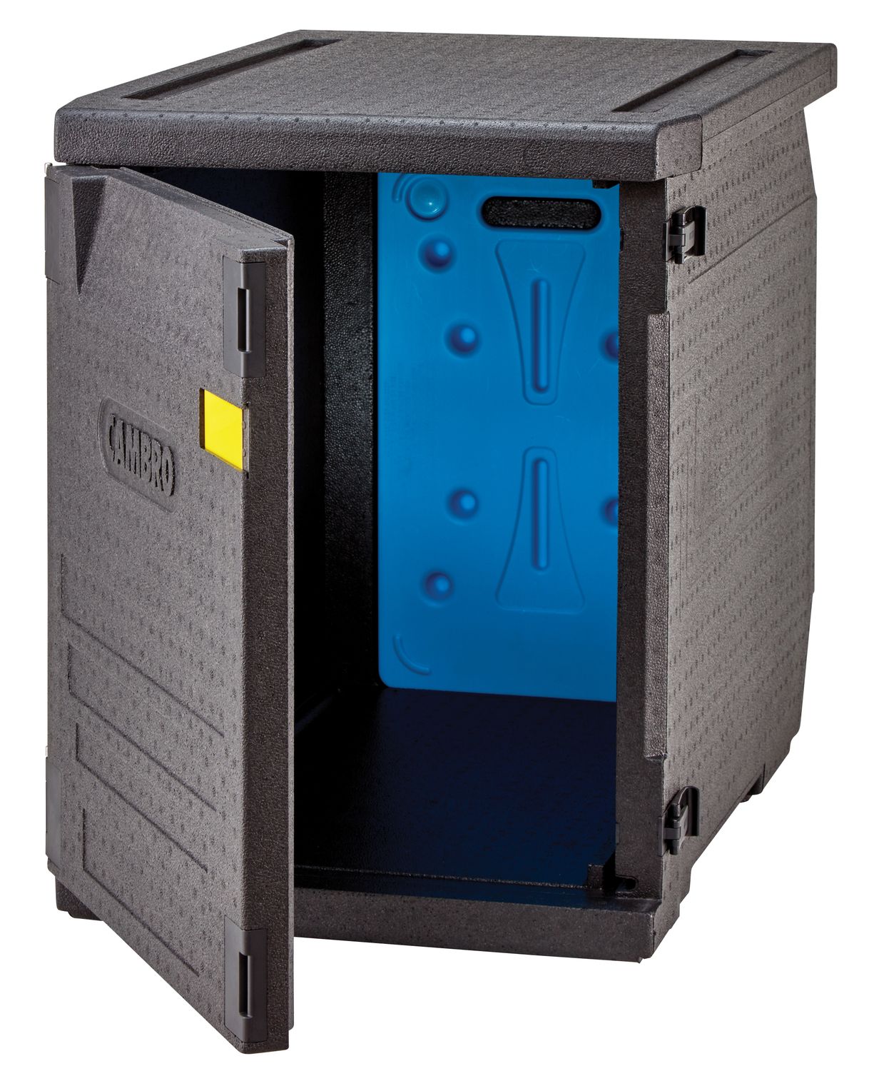 Termoizolační box Cam GoBox s předním plněním pro nádoby 600x400 mm, bez drážek, Cambro, 155 l, bez drážek, 155L, Černá, 770x540x(H)687mm