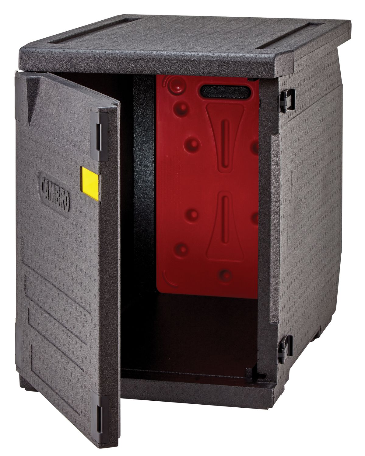 Termoizolační box Cam GoBox s předním plněním pro nádoby 600x400 mm, bez drážek, Cambro, 155 l, bez drážek, 155L, Černá, 770x540x(H)687mm