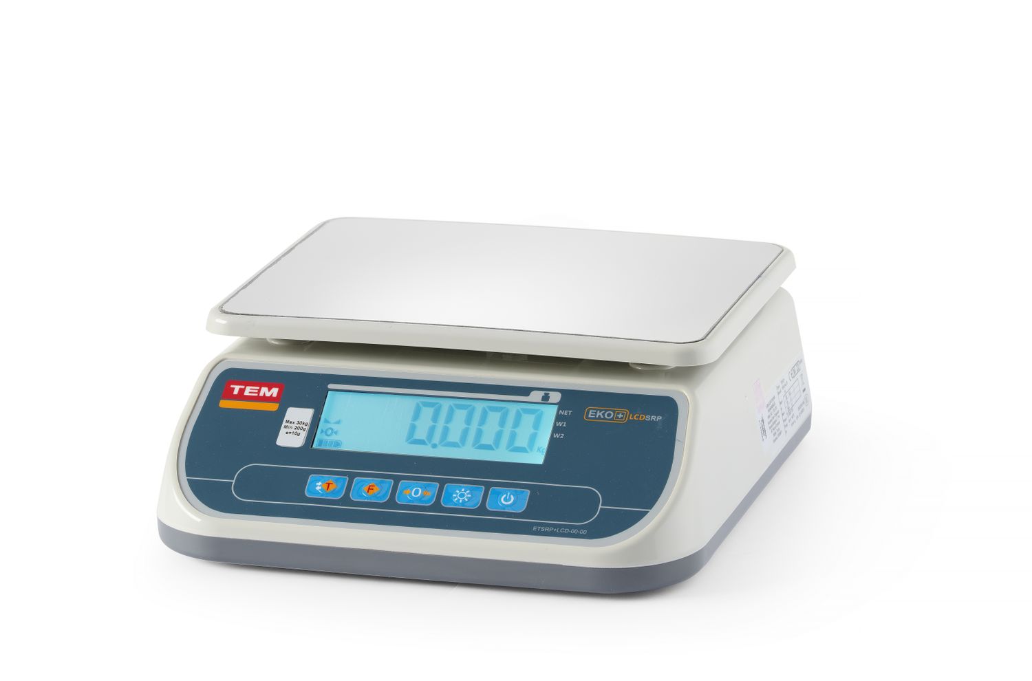 Maloobchodní váha LCD s legalizací, řada SRP+, 30 kg, TEM, 295x320x(H)120mm