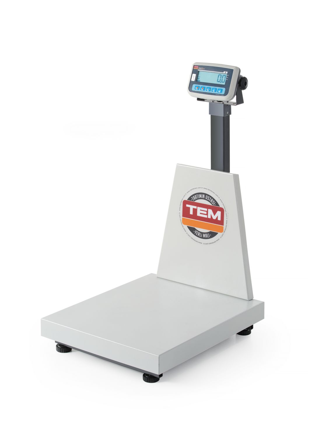 Plošinová váha LCD se sloupcem a legalizací, řada EKO+, 300 kg, TEM, 500x700x(H)940mm