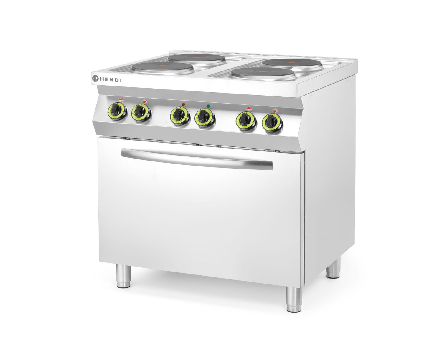 Elektrický vařič Kitchen Line – 4 plotýnky s konvektomatem GN 1/1 , HENDI, Kitchen Line, GN 1/1, 400V/13400W, 800x700x(H)900mm