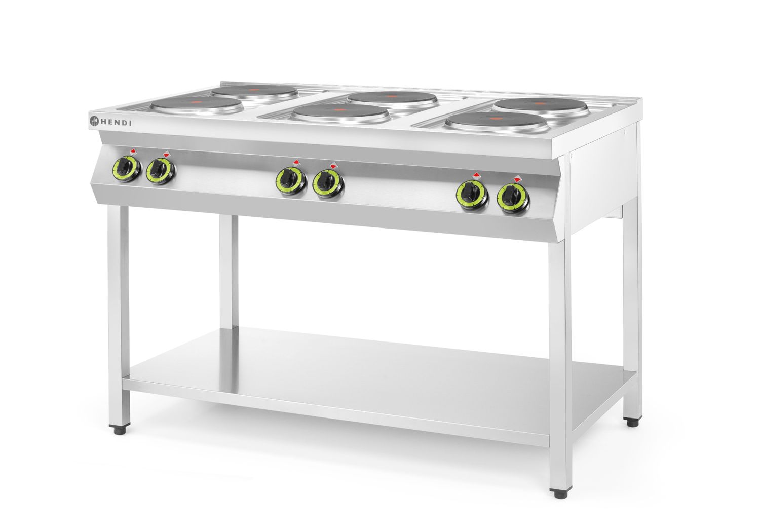Elektrický vařič Kitchen Line – 6 plotýnek s otevřenou podstavou, HENDI, Kitchen Line, 400V/15600W, 1200x700x(H)900mm
