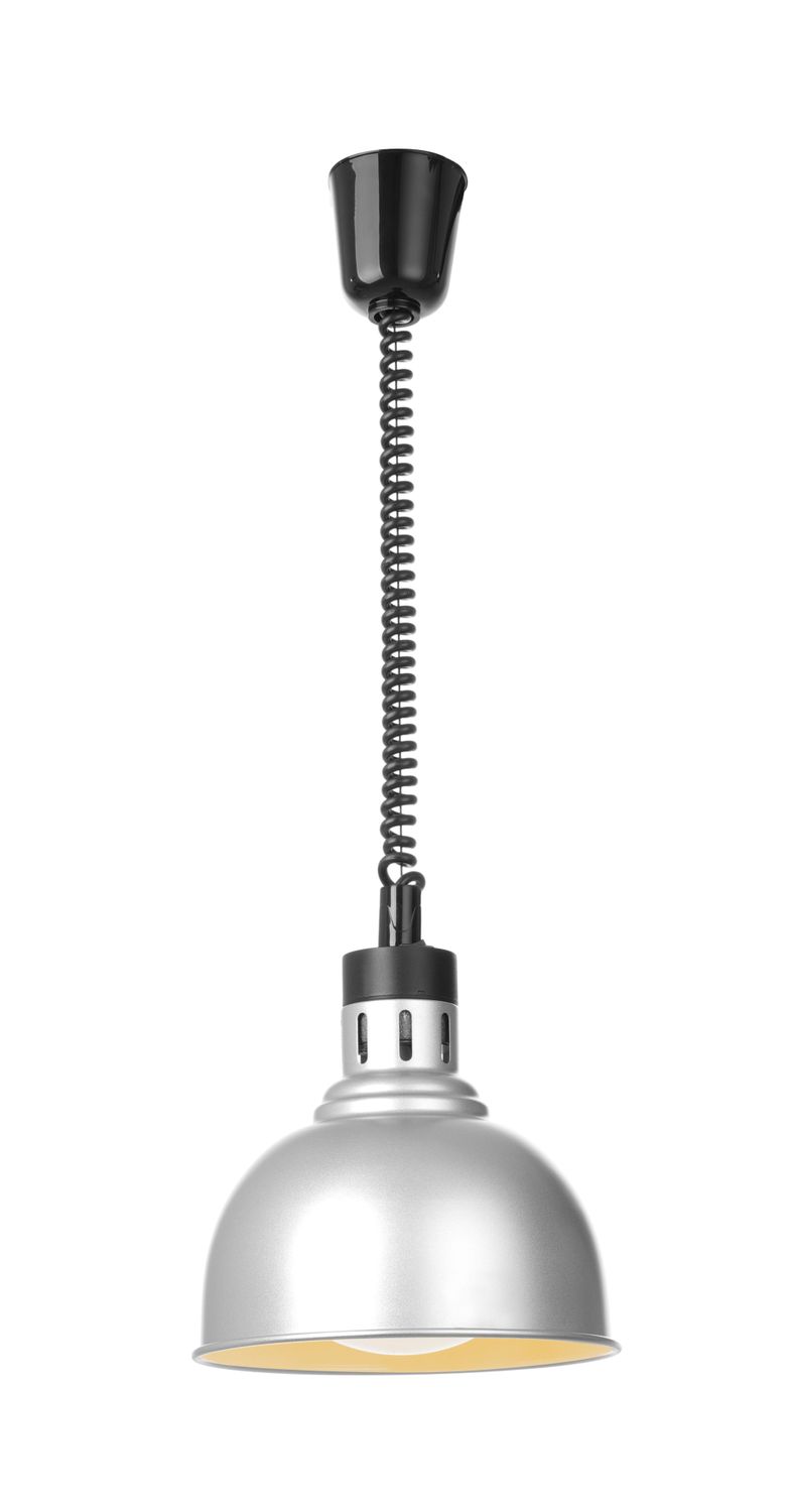 Výškově nastavitelná ohřívací lampa, kupolová, HENDI, Stříbrná, 230V/250W, ⌀250x(H)207mm