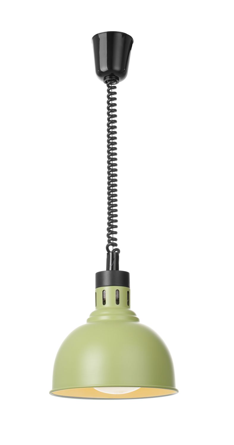 Výškově nastavitelná ohřívací lampa, kupolová, HENDI, Zelená, 230V/250W, ⌀250x(H)207mm