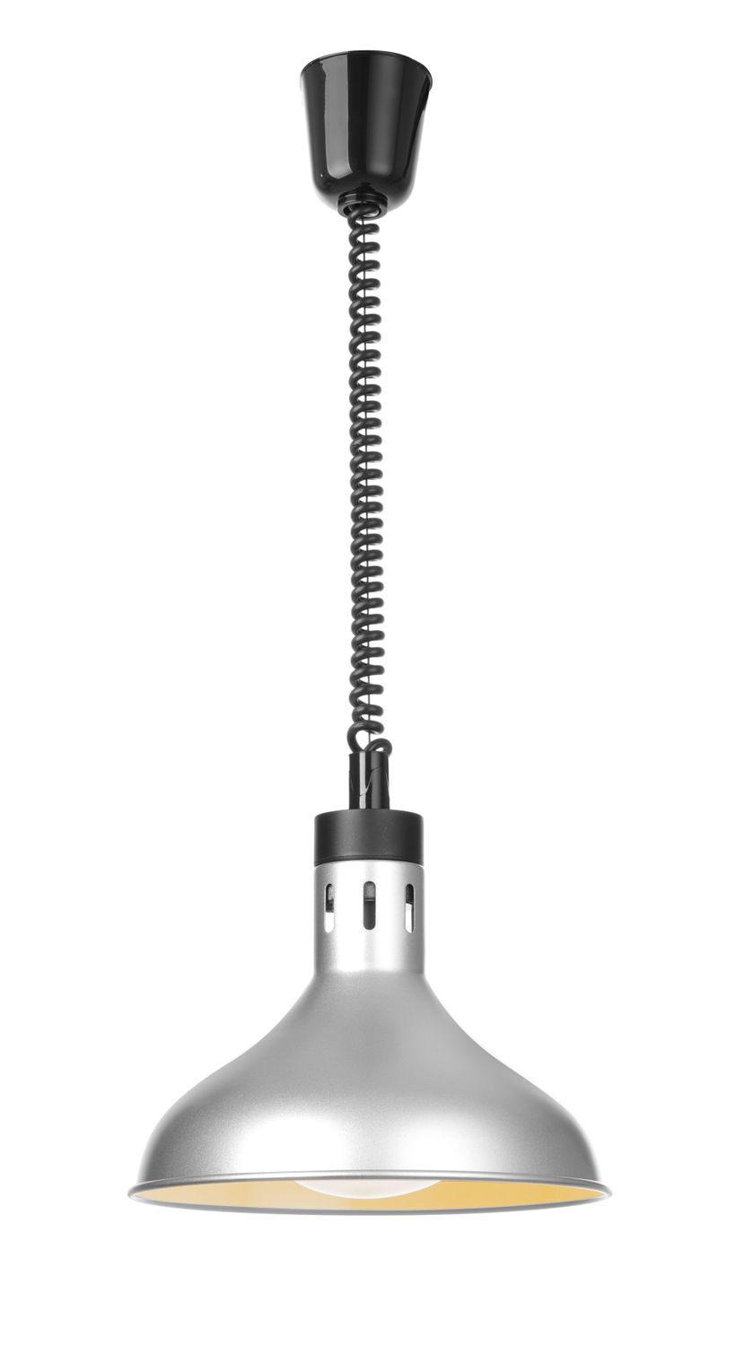 Výškově nastavitelná ohřívací lampa, zvonovitý tvar, HENDI, Stříbrná, 230V/250W, ⌀295x(H)207mm