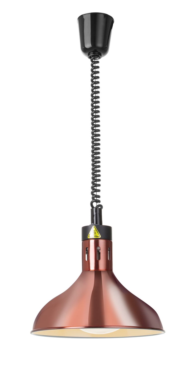 Výškově nastavitelná ohřívací lampa, zvonovitý tvar, HENDI, Měděná, 230V/250W, ⌀295x(H)207mm