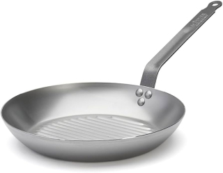 De Buyer | Ocelová pánev, Carbone plus, BBQ, grilovací, průměr 26 cm