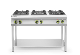Plynový sporák - 6 hořáků s otevřenou podstavou, HENDI, Kitchen Line, 28,5kW, 1200x700x(H)900mm