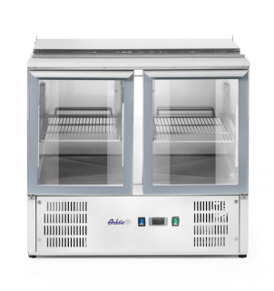 Dvoudveřový prosklený chladicí stůl s odklápěcím víkem, Arktic, 247L, 230V/145W, 900x700x(H)860mm
