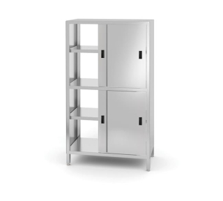 Průchozí skříň s přepážkou a posuvnými dveřmi, HENDI, Kitchen Line, 800x500x(H)1800mm