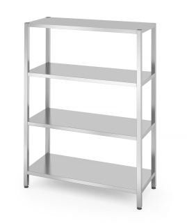 Skladový regál se 4 plnými policemi - šroubovatelný, HENDI, Kitchen Line, 1200x500x(H)1800mm