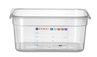 Kontejner GN 1/2 HACCP, HENDI, GN 1/2, 9,5L, Průhledná, 325x265x(H)150mm