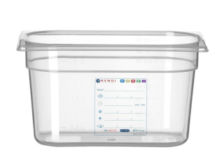 Kontejner GN 1/4 HACCP, HENDI, GN 1/4, 4L, Průhledná, 265x162x(H)150mm