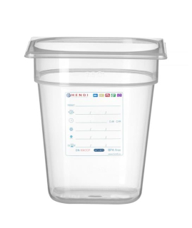 Kontejner GN 1/6 HACCP, HENDI, GN 1/6, 3,4L, Průhledná, 176x162x(H)200mm