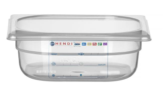 Kontejner GN 1/6 HACCP, HENDI, GN 1/6, 1L, Průhledná, 176x162x(H)65mm