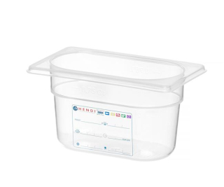 Kontejner GN 1/9 HACCP, HENDI, GN 1/9, 0,9L, Průhledná, 176x108x(H)100mm