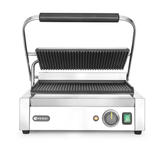 Kontaktní gril "Panini", HENDI, horní i spodní část vroubkovaná, 230V/2200W, 432x396x(H)214mm