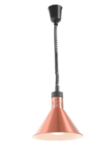 Výškově nastavitelná ohřívací lampa kónická, HENDI, Měděná, 230V/250W, ø275x(H)250mm
