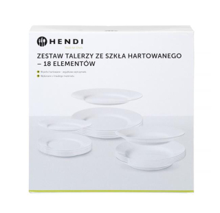 Sada talířů HENDI Opal, 18 ks